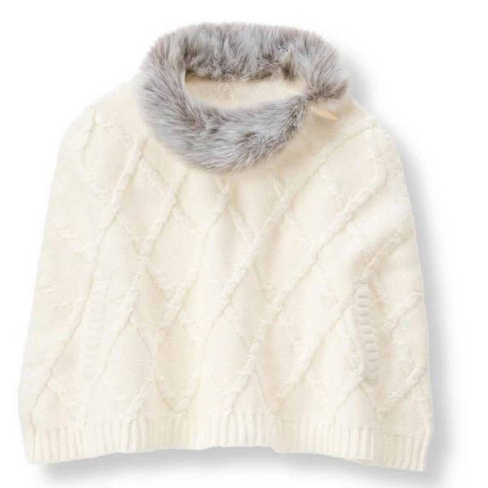 NWOT sweater faux fur cape